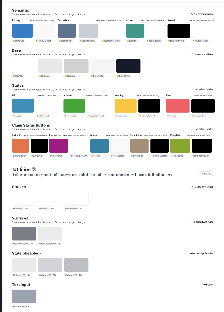 DaisyUI Design System Colors