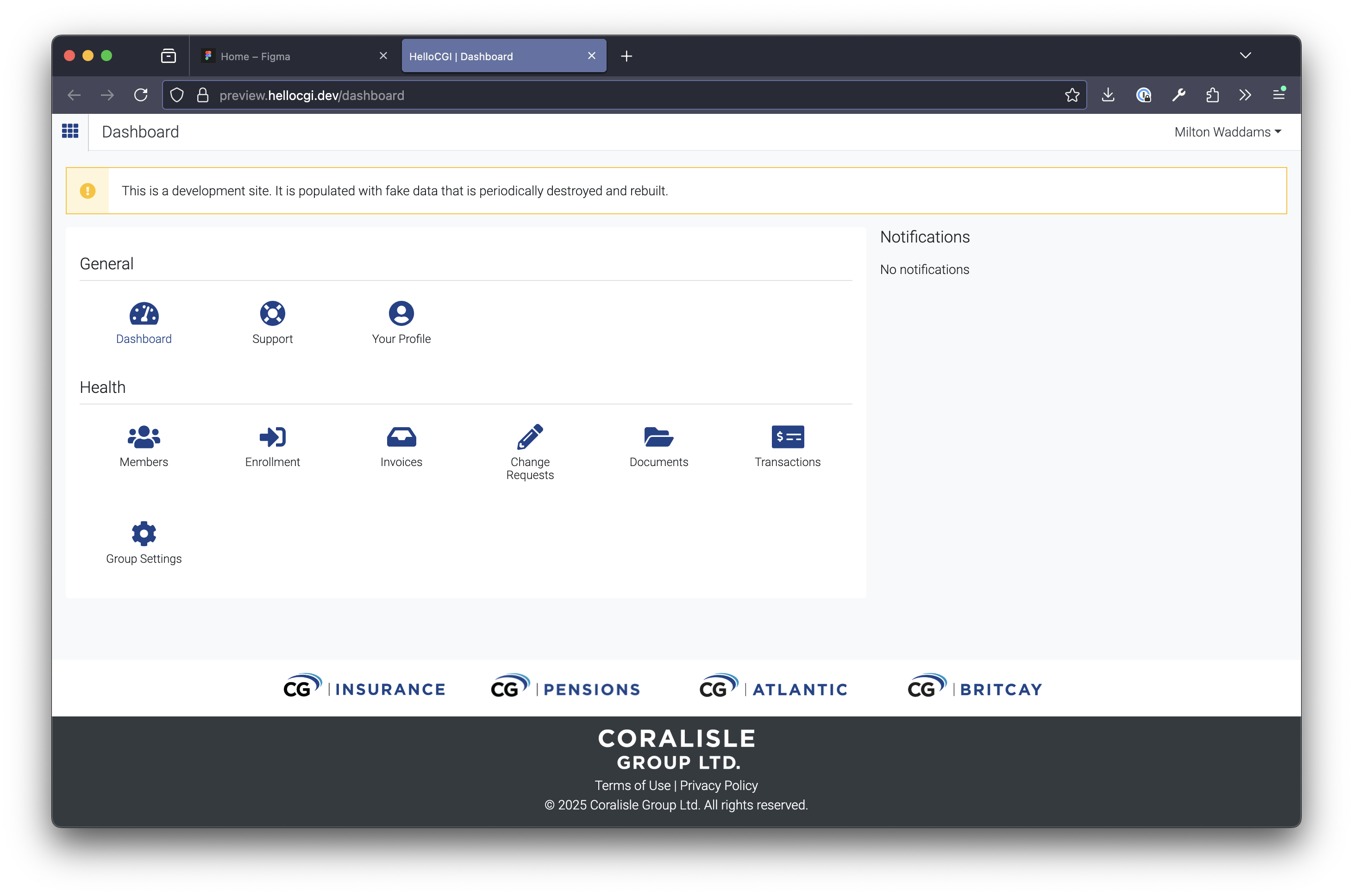 HelloCGI Dashboard