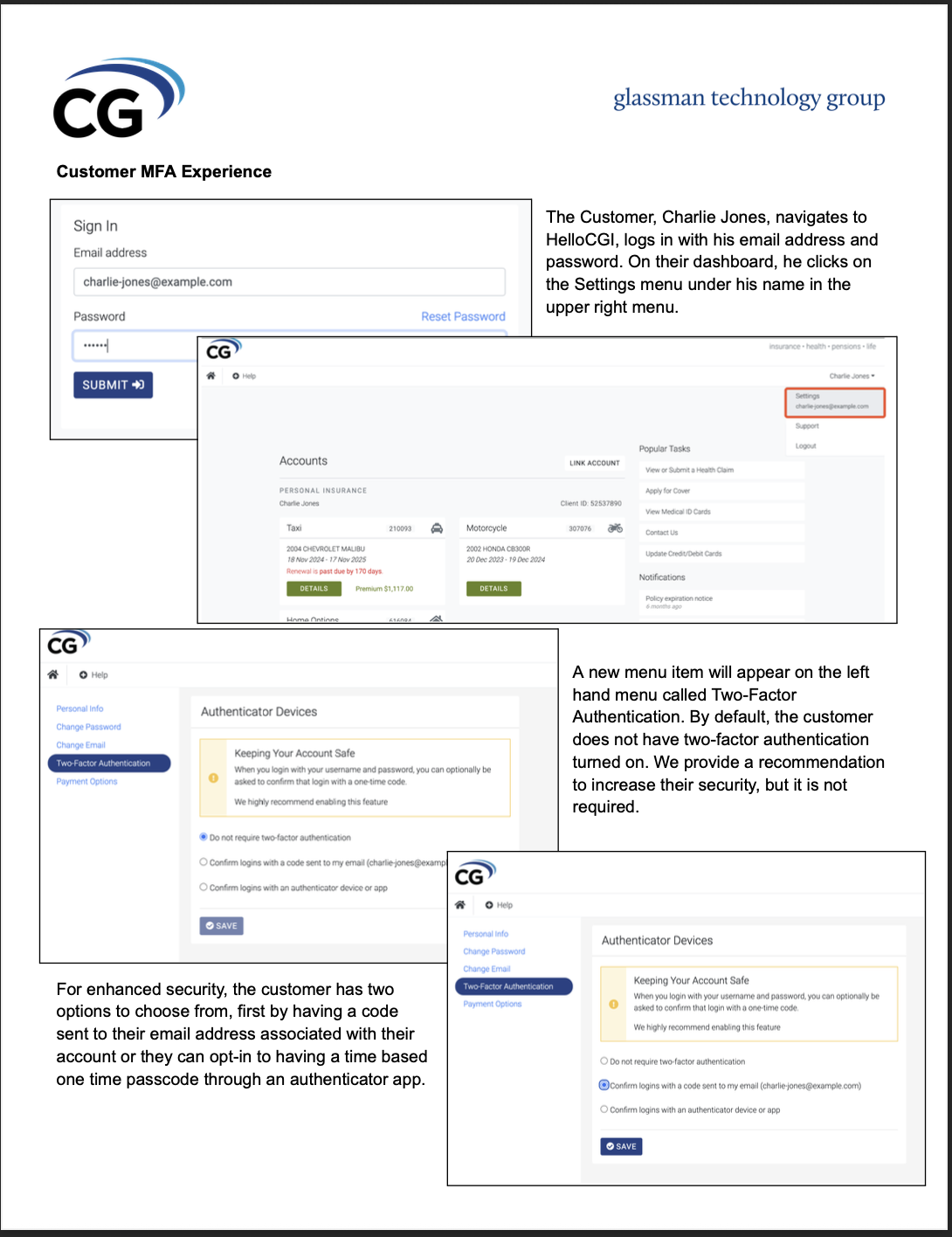 Customer MFA Experience