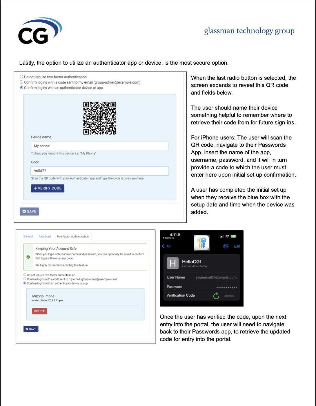 HelloCGI MFA Authenticator Setup