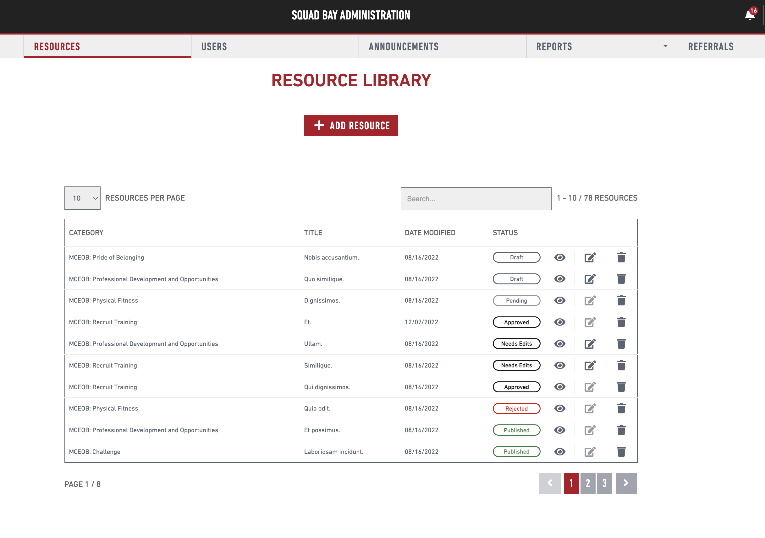 Admin Resource Library