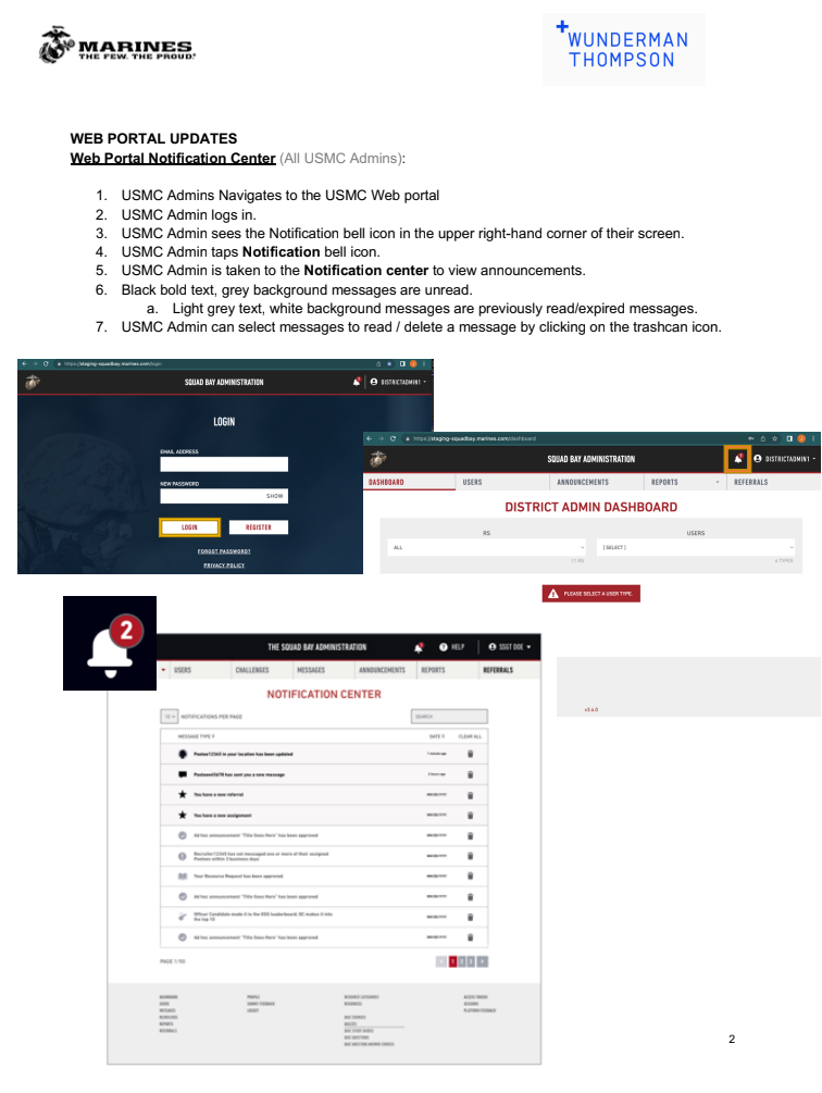 Release Notes Web Portal Notifications